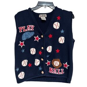 Navy Baseball Themed Vest